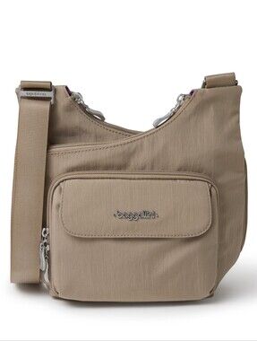 Baggallini Legacy Criss Cross Crossbody Tan Beach